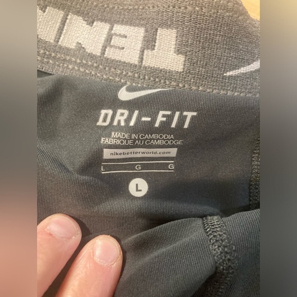 Nike Dri- fit athletic shorts in size Large.black in color w/ neon yellow - Picture 2 of 5